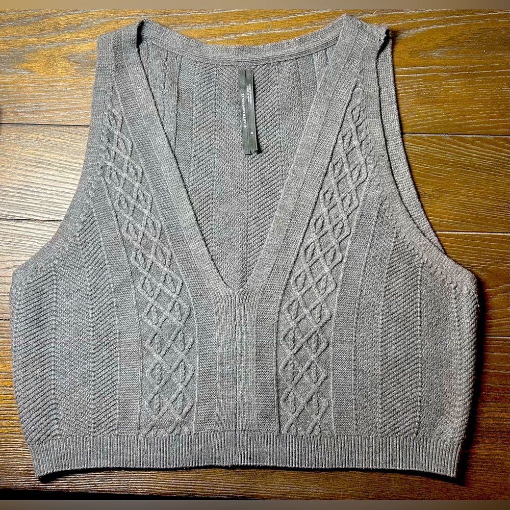 Gray Knit Sleeveless Top
